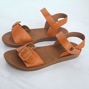Lucky Brand Brown Leather Buckle Sandal Size 3